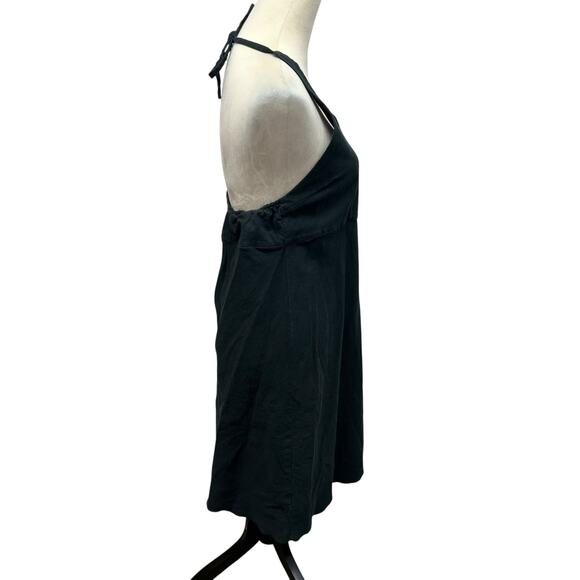 Eco‎ Minimalist Black Halter Dress Of the Earth Hemp Cotton Blend Size M - Picture 2 of 6